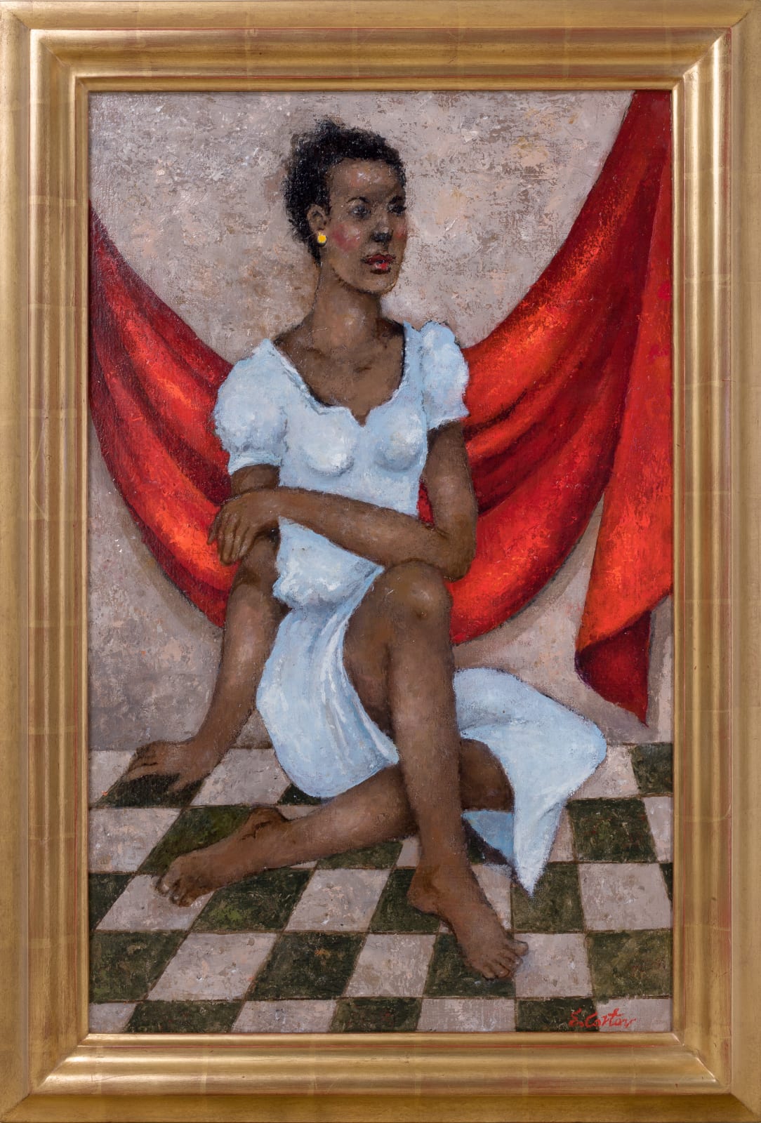 Eldzier Cortor, Figure in Repose, 2014
