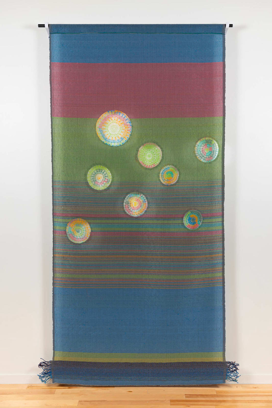 Ari Bayuaji, Floating on the Waves tapestry #4, 2023