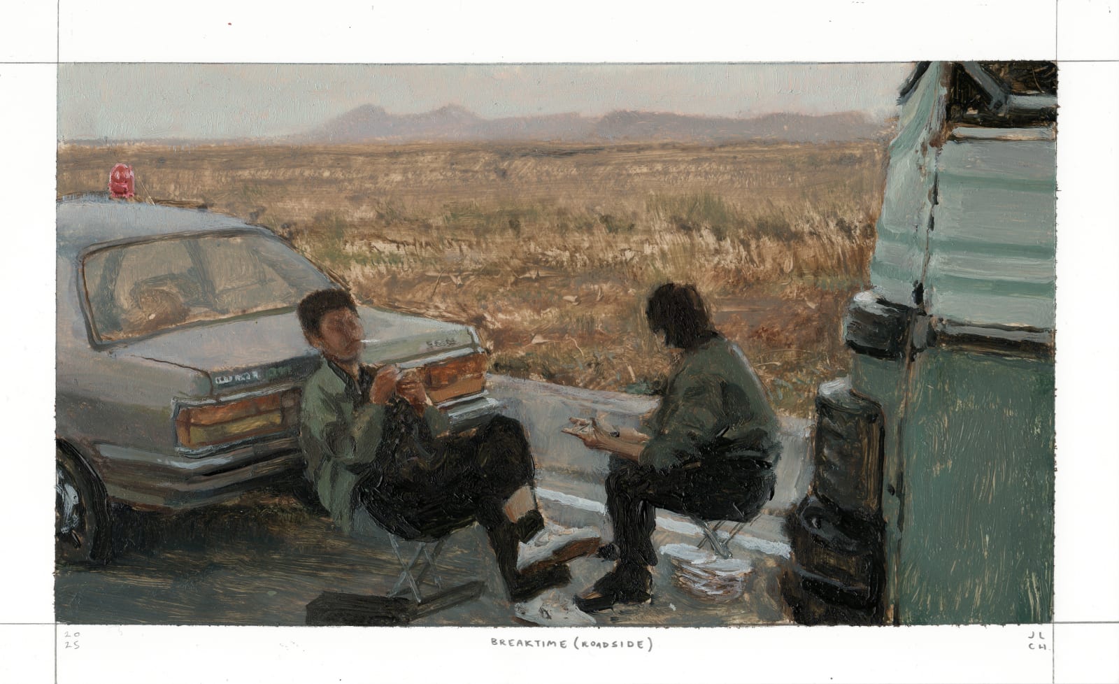 James Lee Chiahan, Breaktime (Roadside) / Breaktime (Desk), 2025