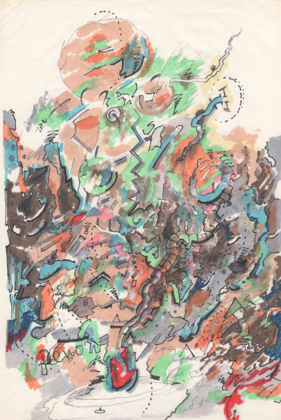 Pat O’Neill, Sketches on Manifold Paper 5, 1980