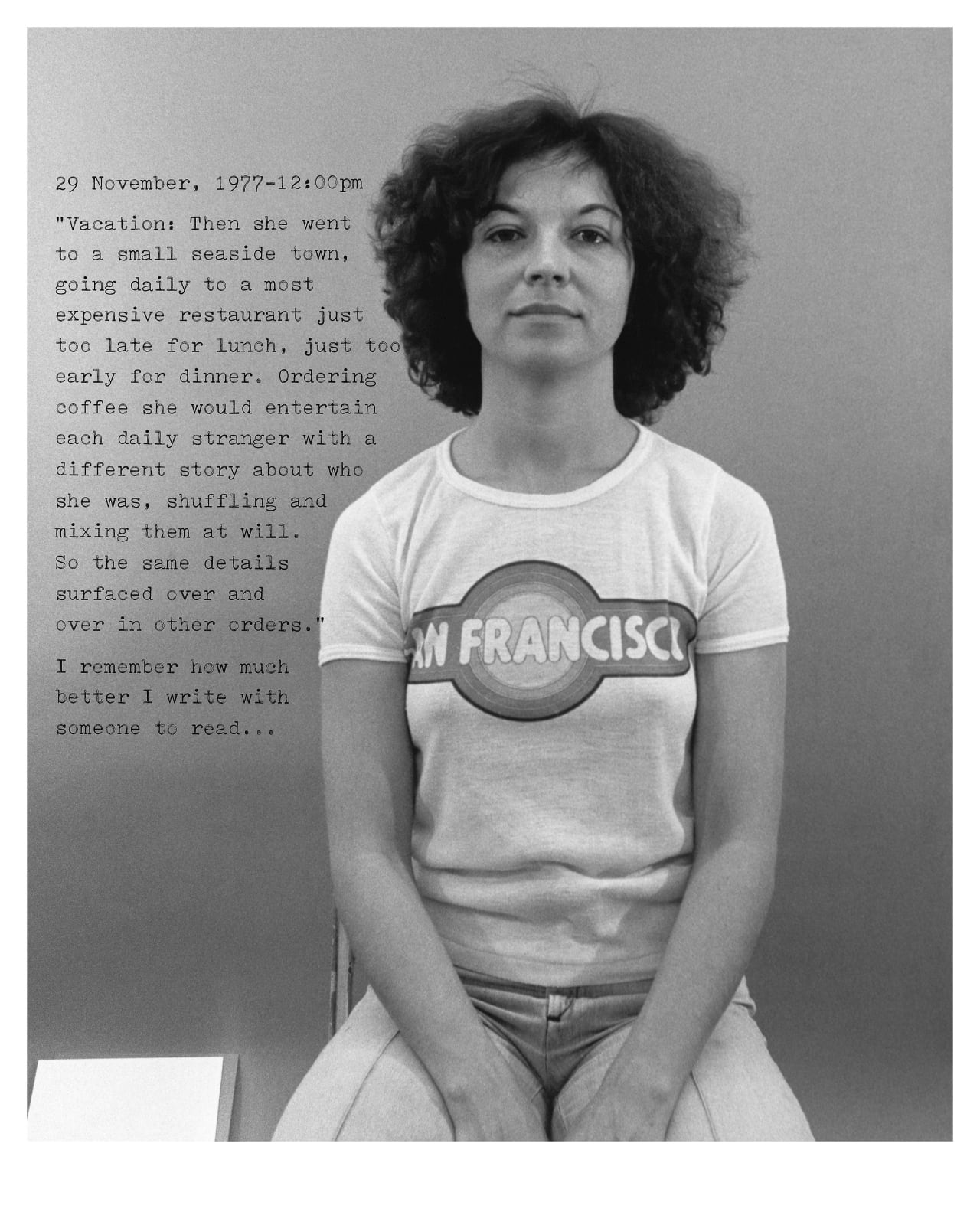 Donna-Lee Phillips, Fragments from a Visual Journal (29 November 1977-12:00pm), 1977, printed 2018