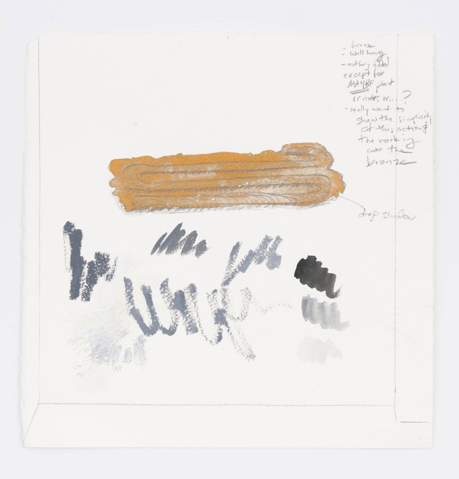 Katy Cowan, Sketch for Rag and Shadow Rope (Resting Position), 2017