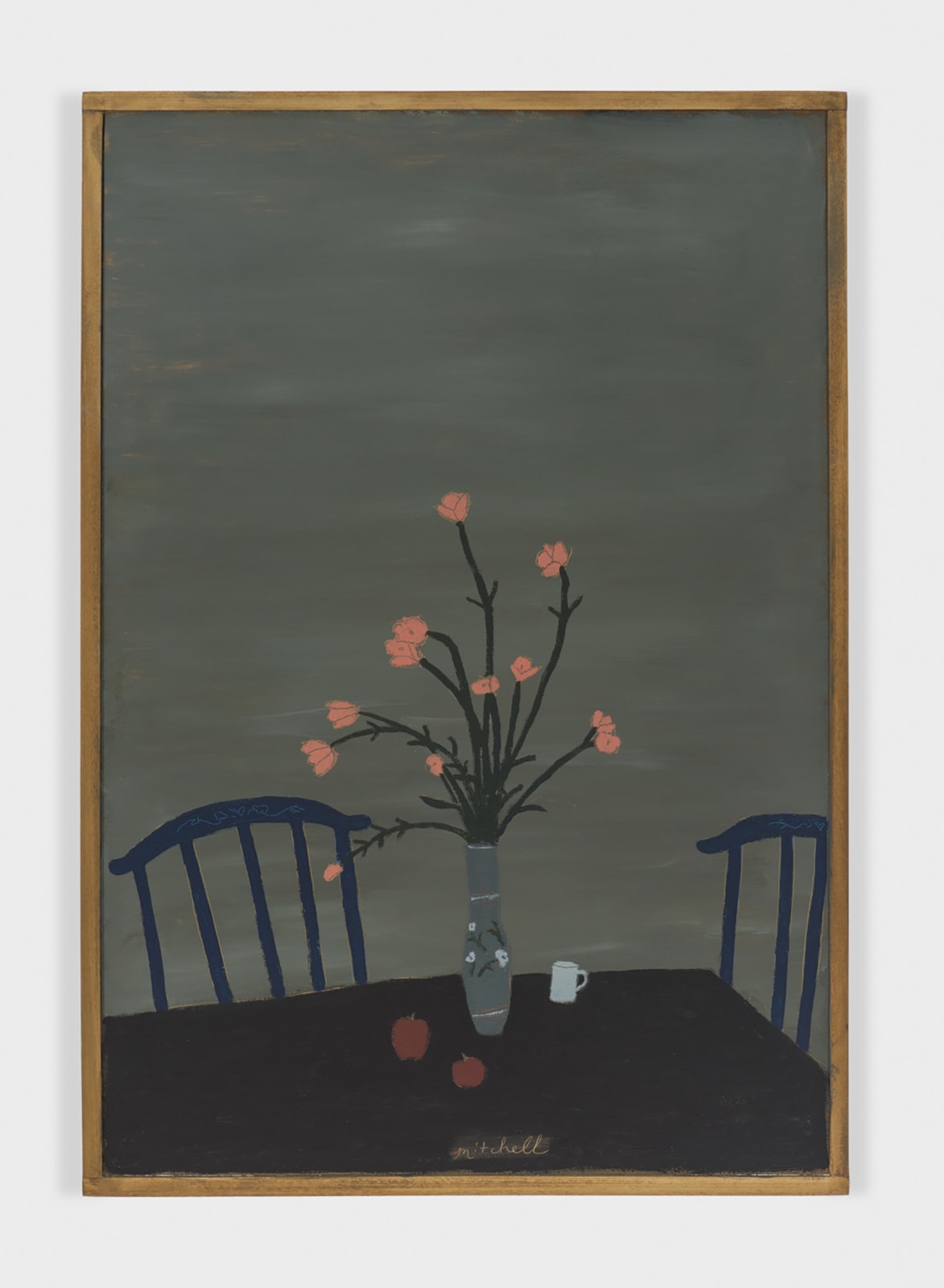 John Joseph Mitchell, Pink Flowers and Blue Chairs, 2023