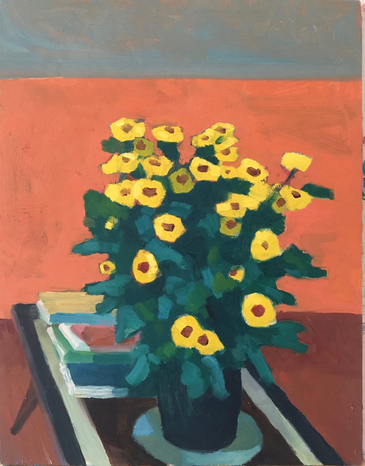Tomory Dodge, Yellow Flowers On A Table, 2020