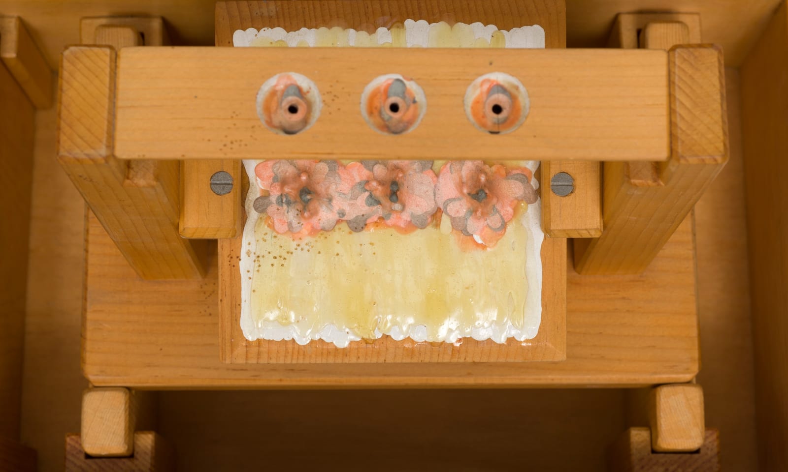 Carl Cheng, Art Tool Paint Experiments, Dip and Drip in Display Box, 1972