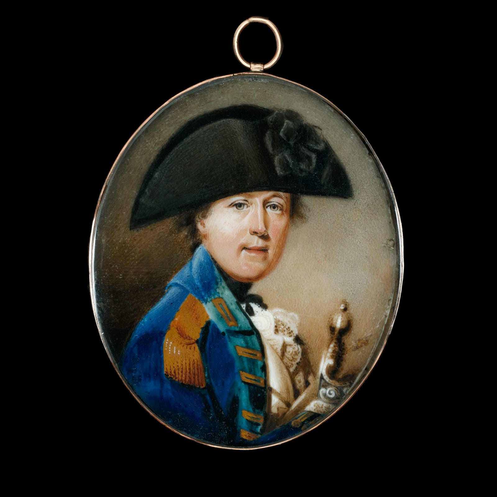 Miniature portrait of Admiral Sir Philip Charles Henderson Calderwood Durham GCB (1763-1845), wearing blue coat by Abraham or Joseph Daniel in 1793-95 currently for sale at Philip mould & company