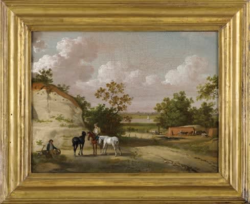 Julius Caesar Ibbetson, A Quarry Scene with Figures, 18th century