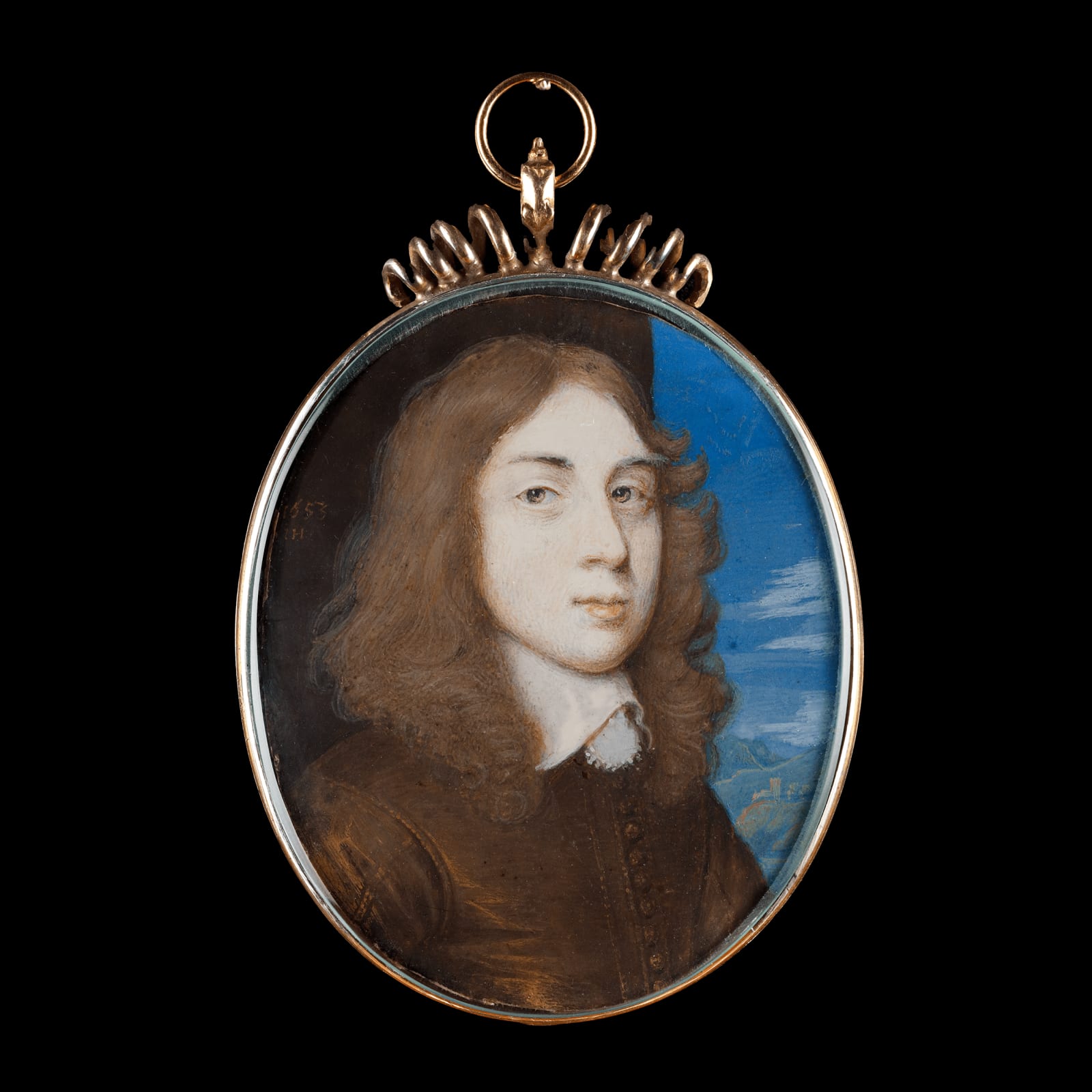 John Hoskins miniature portrait of a gentleman in 1653 currently for sale at Philip mould & company