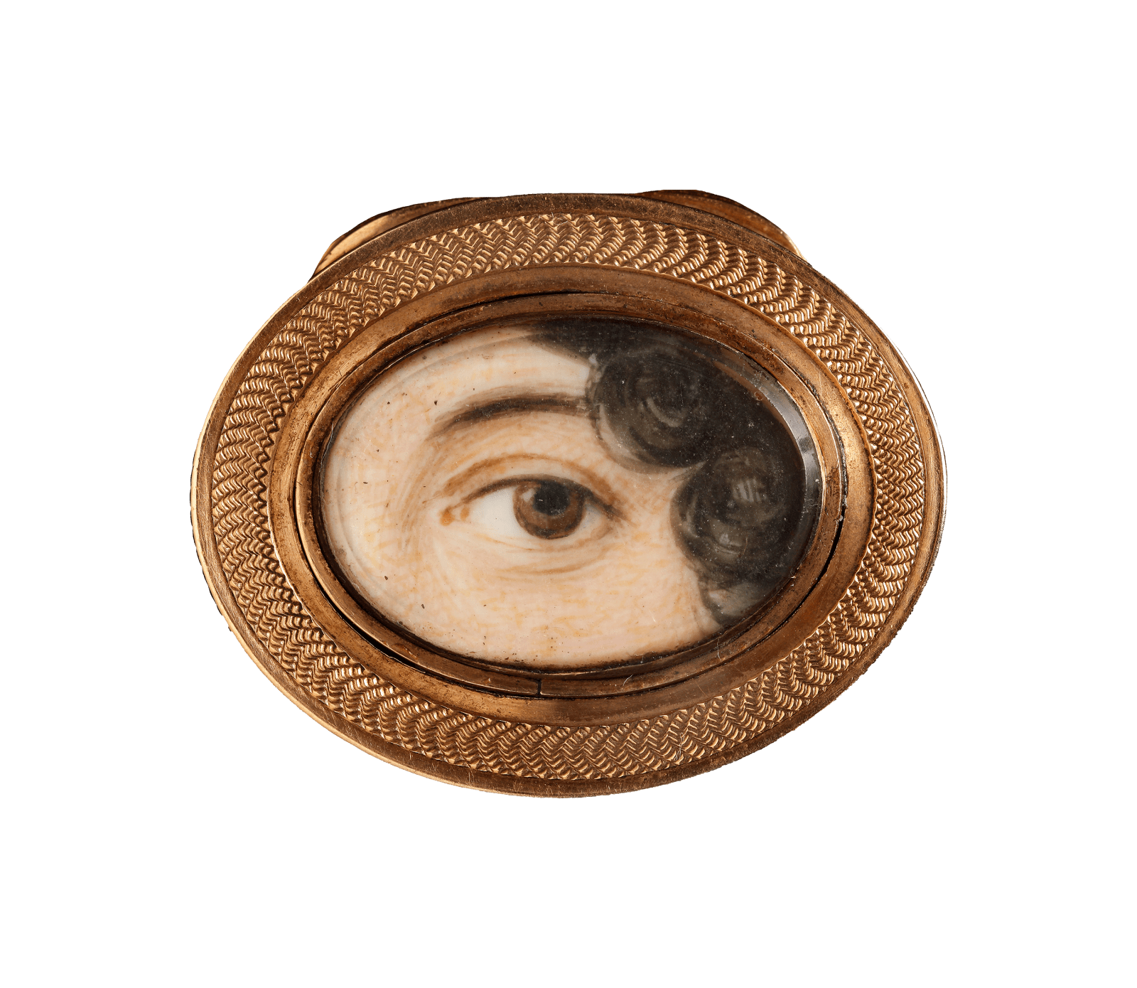 English School, An eye miniature with brown iris, by repute that of María Felicitas (Francesca) García, Madame Malibran (1808-36), c. 1825