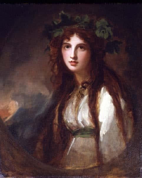 George Romney, Portrait of Emma Hamilton (1765-1815) as a Bacchante, 1780s