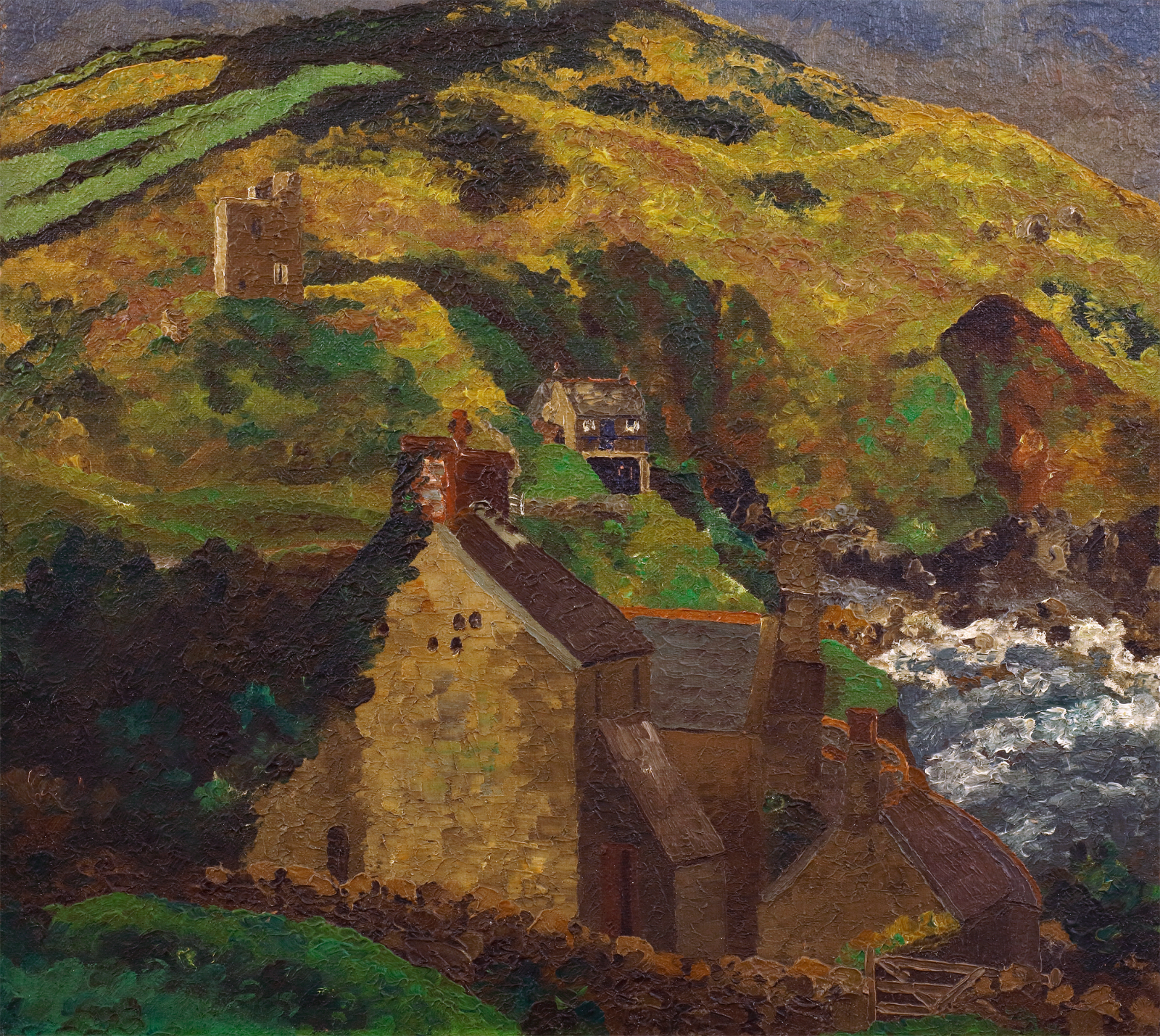 the tin mine by cedric morris a view painted of cornwall at gurnards head currently for sale at Philip mould & company