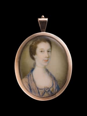 James Scouler, One of a pair of portrait miniatures of sisters, 1769