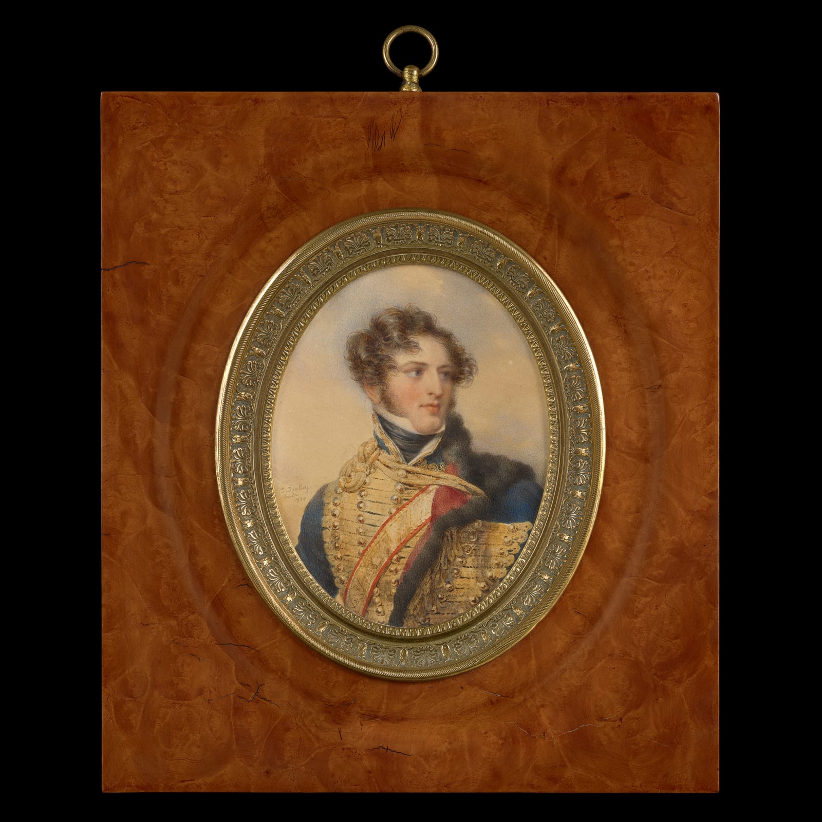 Jean Baptiste Isabey, Frederick Charles William Seymour (1797-1856) wearing the uniform of the 7th Light Dragoons (Hussars), 1820
