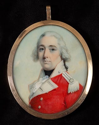 John Donaldson, Portrait miniature of an Officer in Red, late 18th century