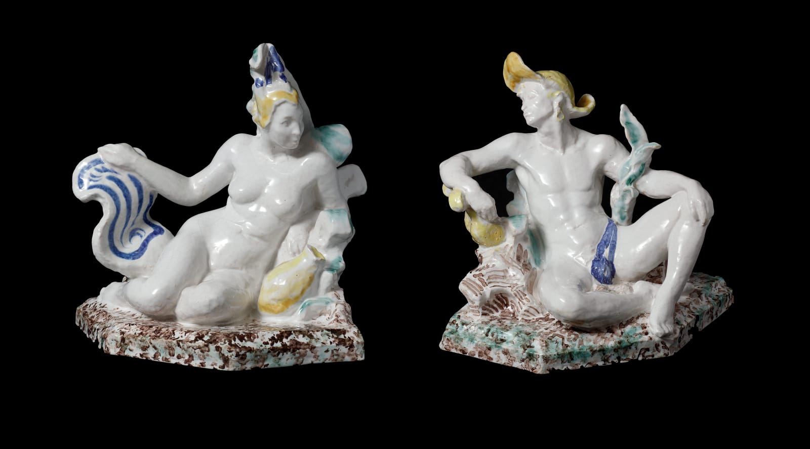 God-like ceramics of male and female figures by Bloomsbury artist Stephen Tomlin