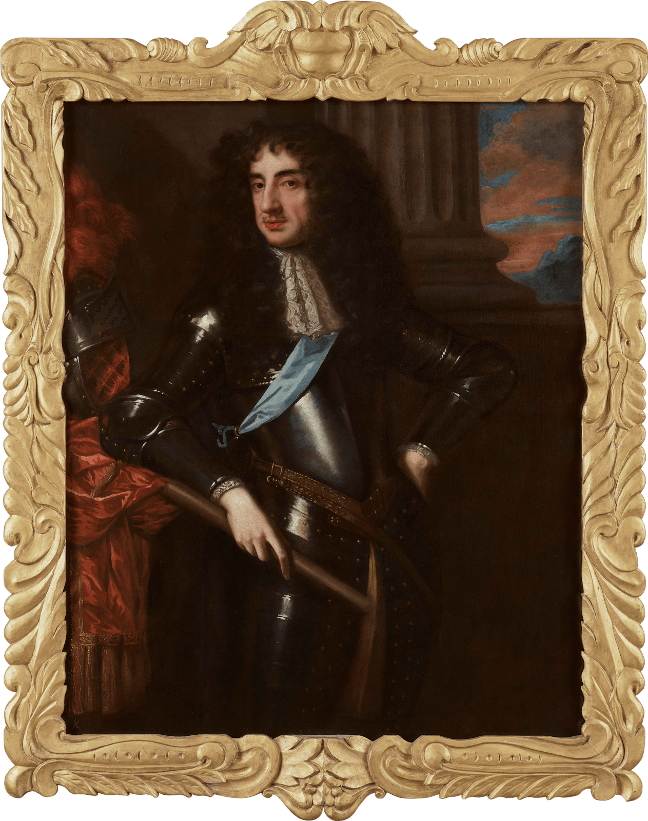 Lely, Studio of Sir Peter oil portrait of King Charles II in the 1670s currently for sale at Philip mould & company