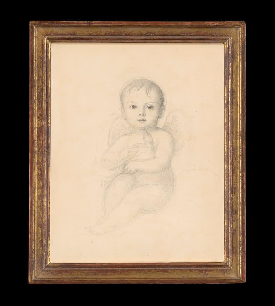 Richard Cosway, Triston Chambers, aged 2, winged and holding a dove, c. 1795