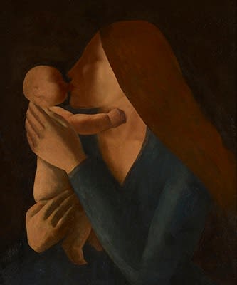 Jacob Kramer, Portrait of a Mother and Child Embracing, 1910s