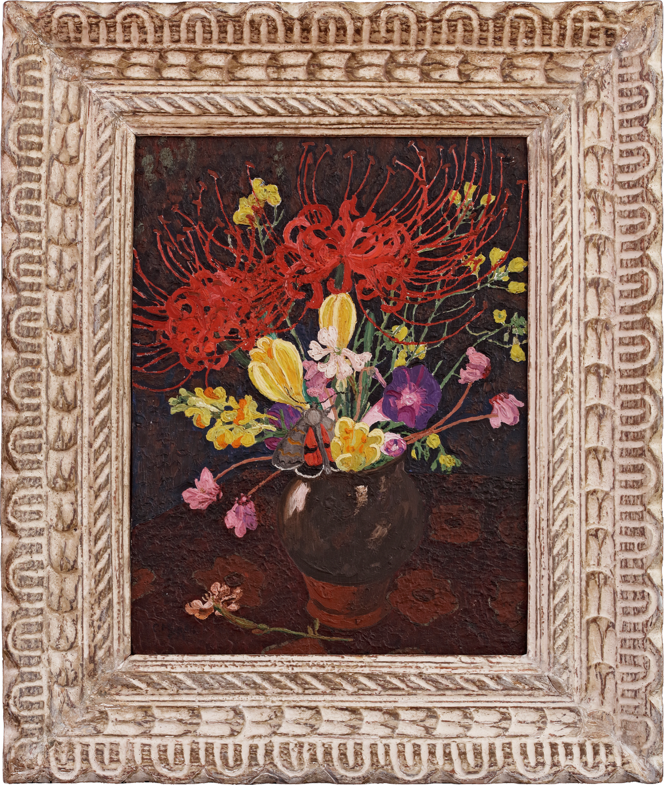 cedric morris, flower painting with underwing