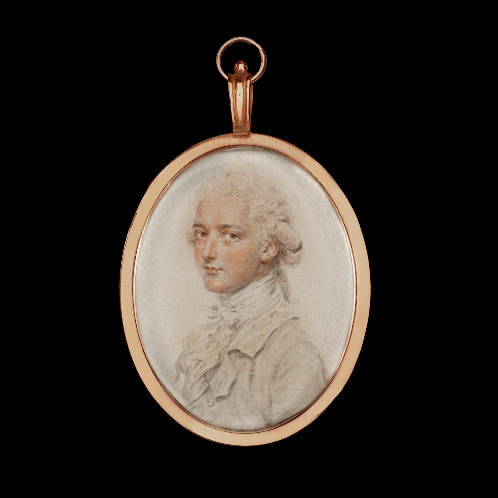 John Smart, Alexander J. Dallas (1759-1817), wearing coat, white knotted cravat, hair worn en queue, c. 1782