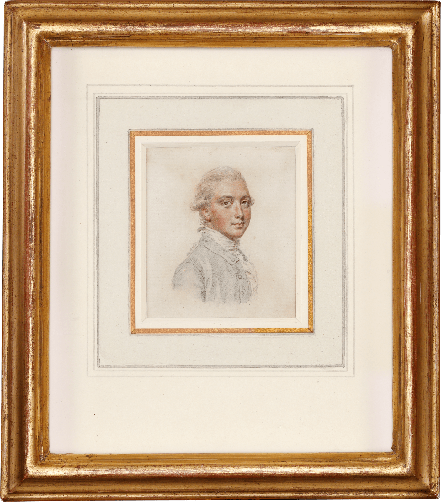 John Smart, Mr Maclane or Macleane, wearing pale grey coat, white frilled shirt and stock, his hair powdered and worn en queue, c. 1775