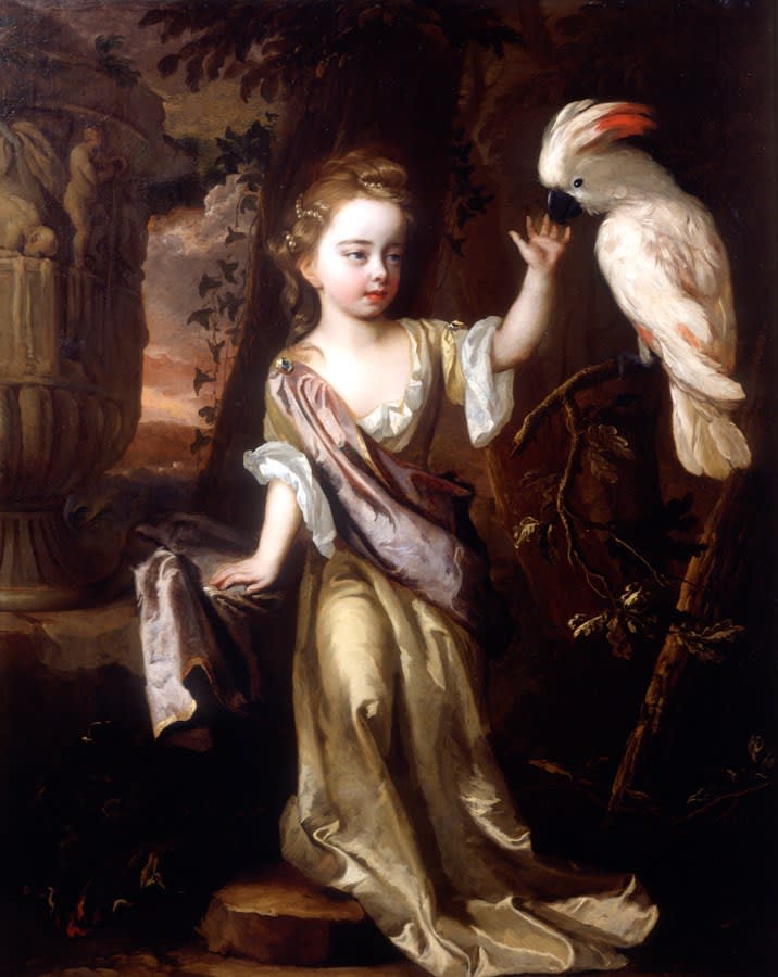 Michael Dahl, Portrait of a young girl with a cockatoo, c. 1690