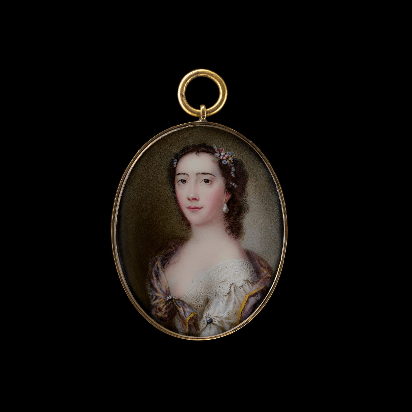Rupert Barber miniature portrait of a Lady in c. 1745 currently for sale at Philip mould & company