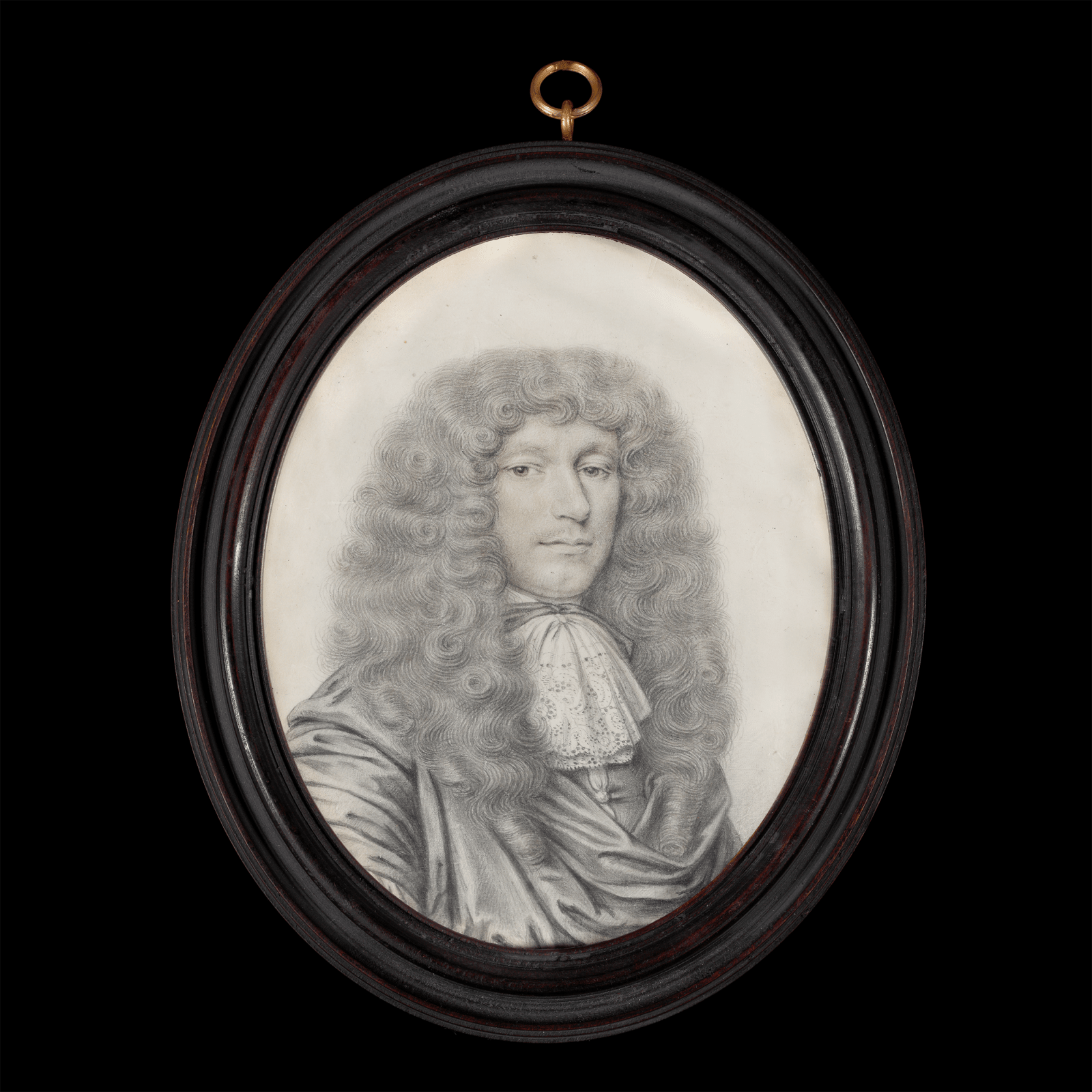 David Loggan portrait miniature of Sir Streynsham Master in c. 1672 currently for sale at Philip mould & company