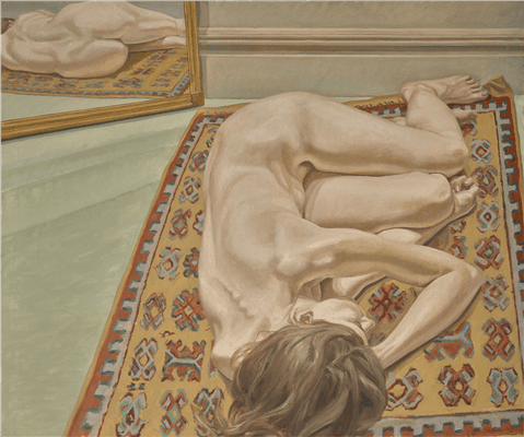 Philip Pearlstein, Female Model with Rug and Mirror, 1968