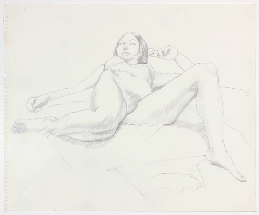 Philip Pearlstein, Reclined Female with Right Leg Bent Back, ND