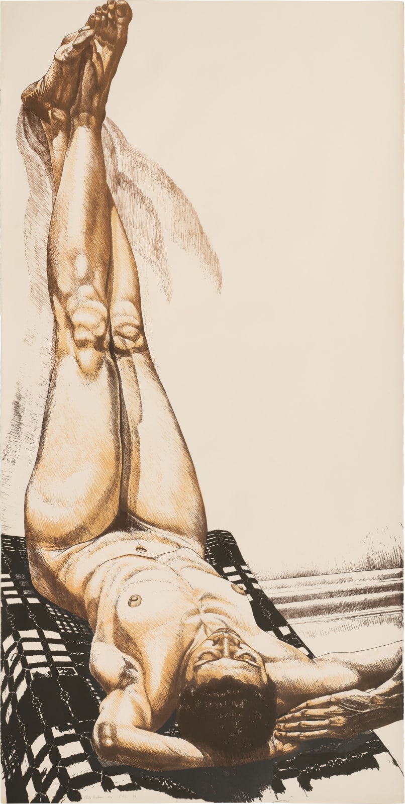 Philip Pearlstein, Female Nude with Legs Up / Color, 1976
