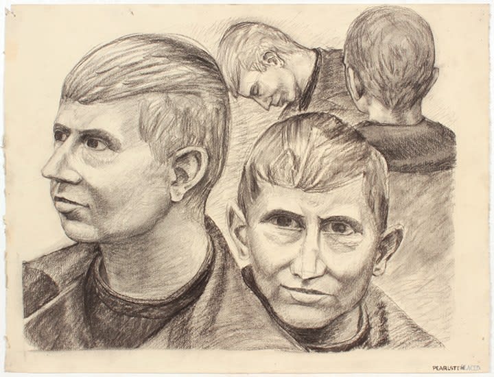 Philip Pearlstein, Untitled (Portrait Studies_4 Heads), 1947