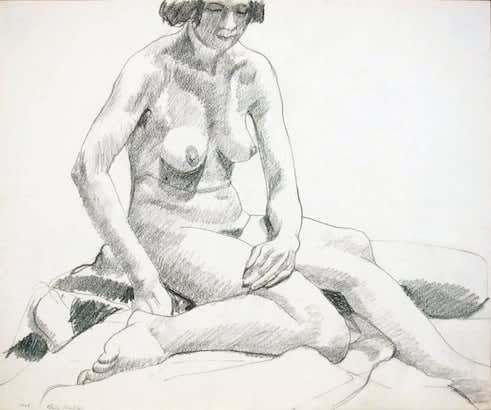 Philip Pearlstein, Seated Model, Right Leg Bent Back, 1965