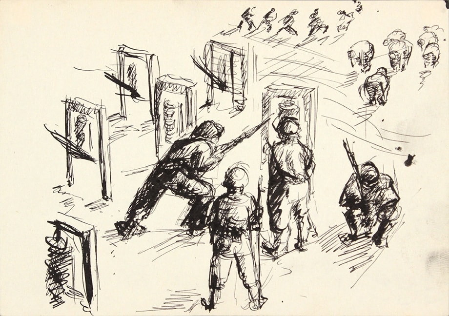 Philip Pearlstein, Bayonet Practice I, 1943