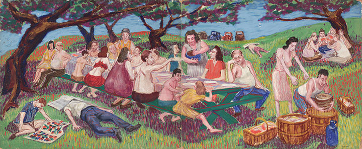 Philip Pearlstein, Family Picnic (Caricature_Left Isde), 1947-48