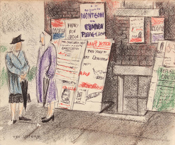 Philip Pearlstein, The Voters, 1946-49