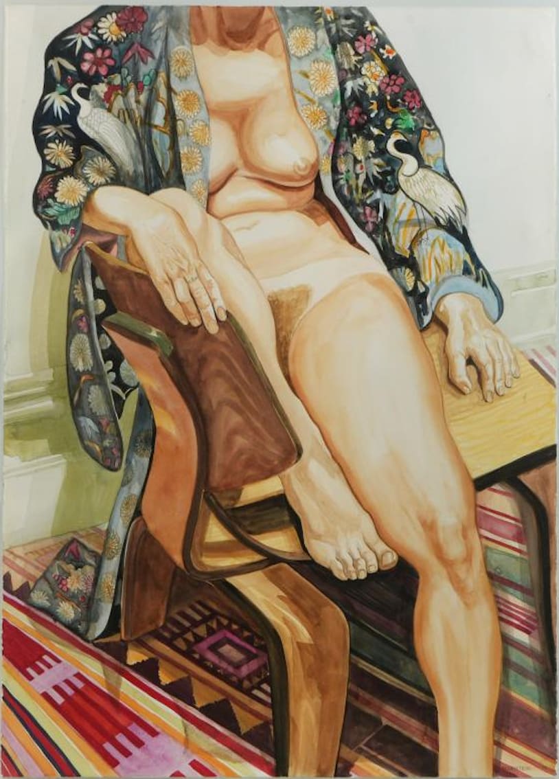 Philip Pearlstein, Nude Model in Japanese Robe, 1978