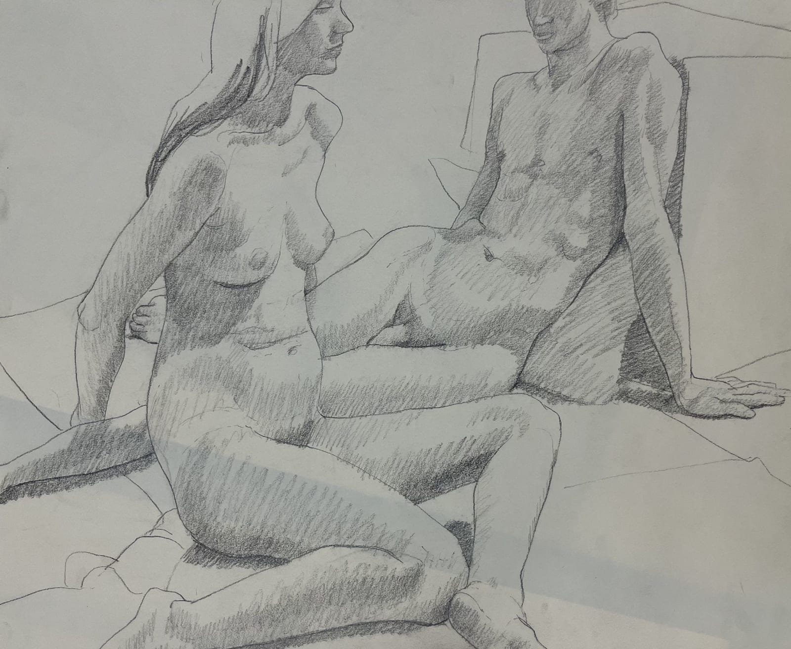 Philip Pearlstein, Two Models, Seated on Floor, 1965