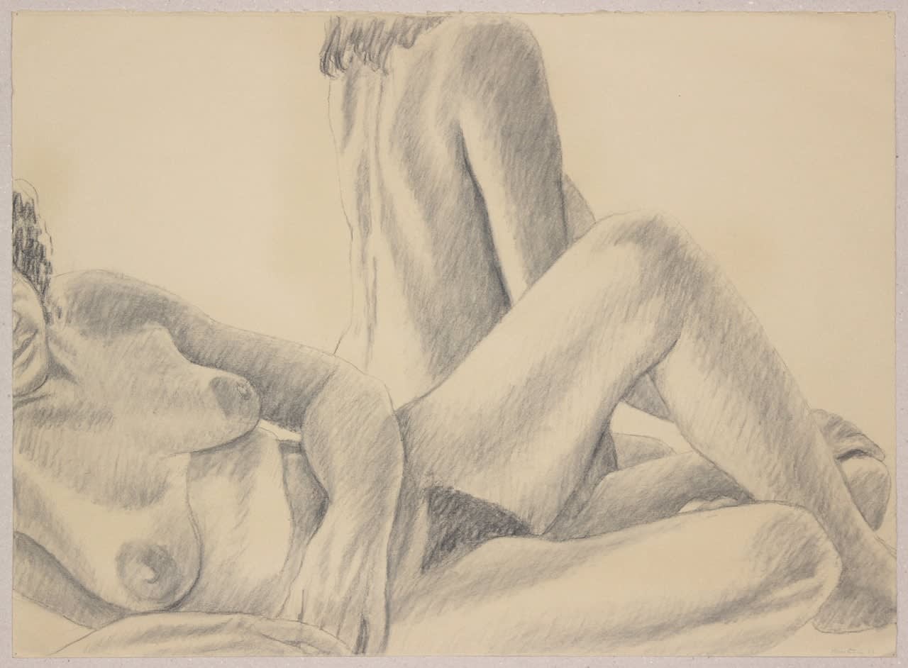 Philip Pearlstein, Two Female Models, One Reclined, 1986
