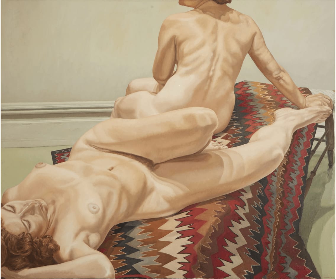 Philip Pearlstein, Two Female Models on a Navajo Rug, 1971