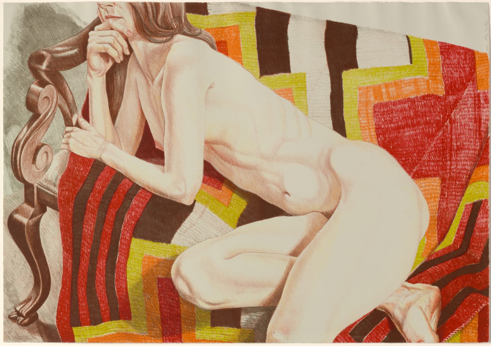 Philip Pearlstein, Nude on Chief's Blanket, 1978