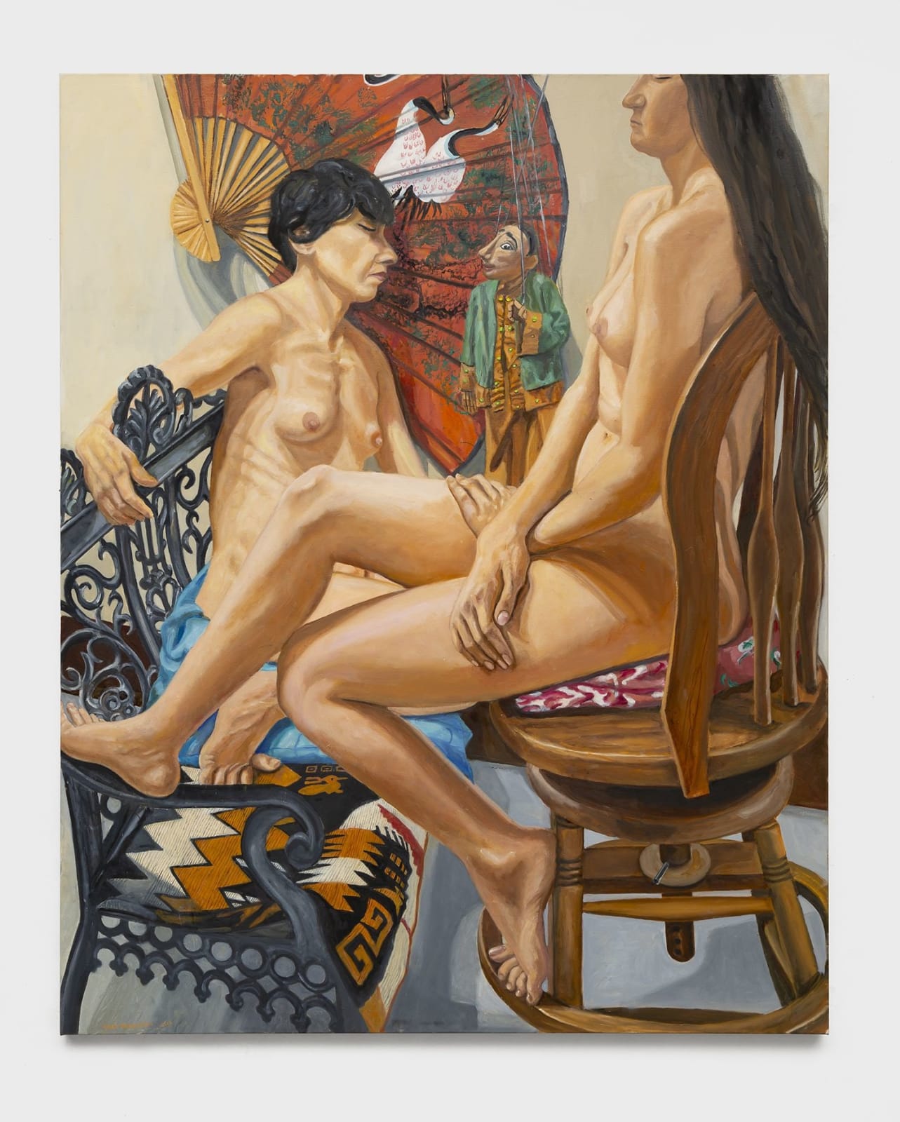 Philip Pearlstein, Two Models with Decorative Fan, 2019