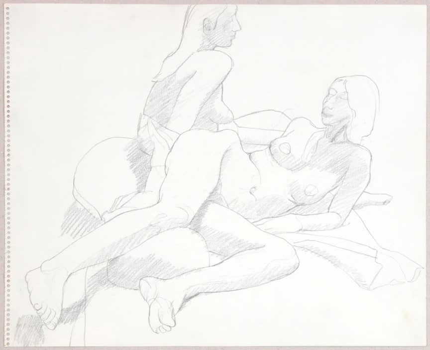 Philip Pearlstein, Two female Nudes, One Reclined, ND