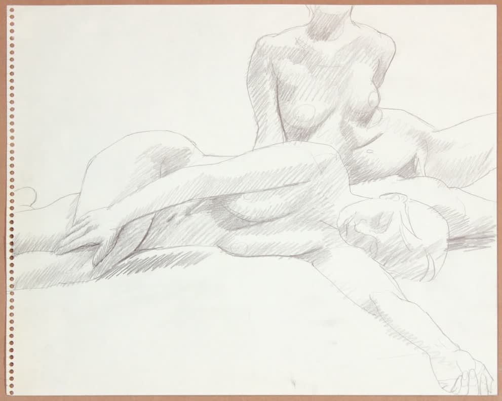Philip Pearlstein, Two Female Models, One Reclined, 1964-65