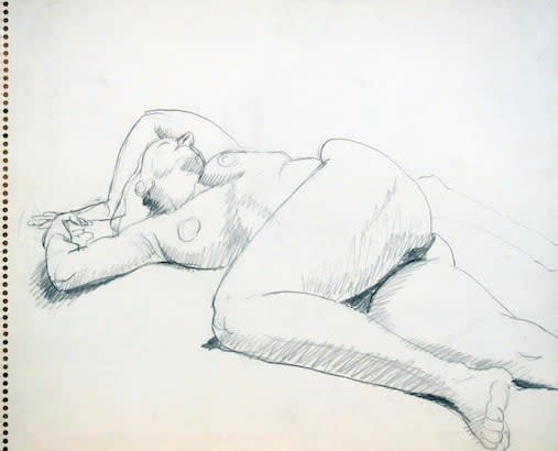 Philip Pearlstein, Reclined Nude with Arms Over Head, ND