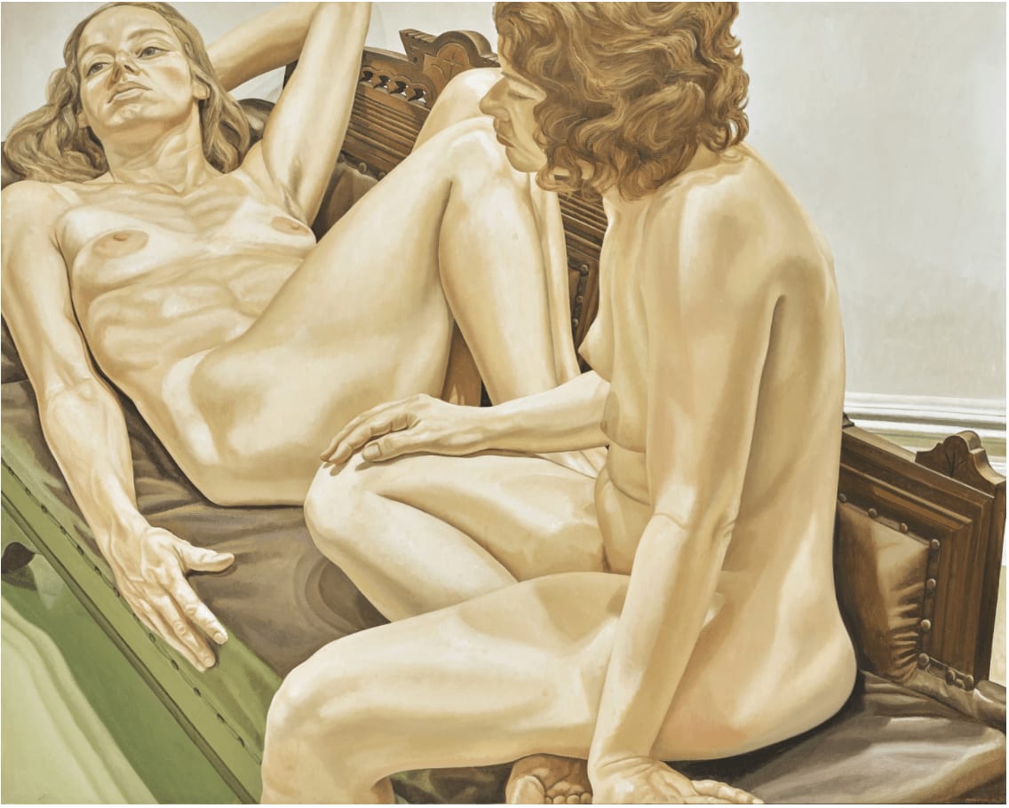 Philip Pearlstein, Two Female Models on Victorian Sofa, 1973