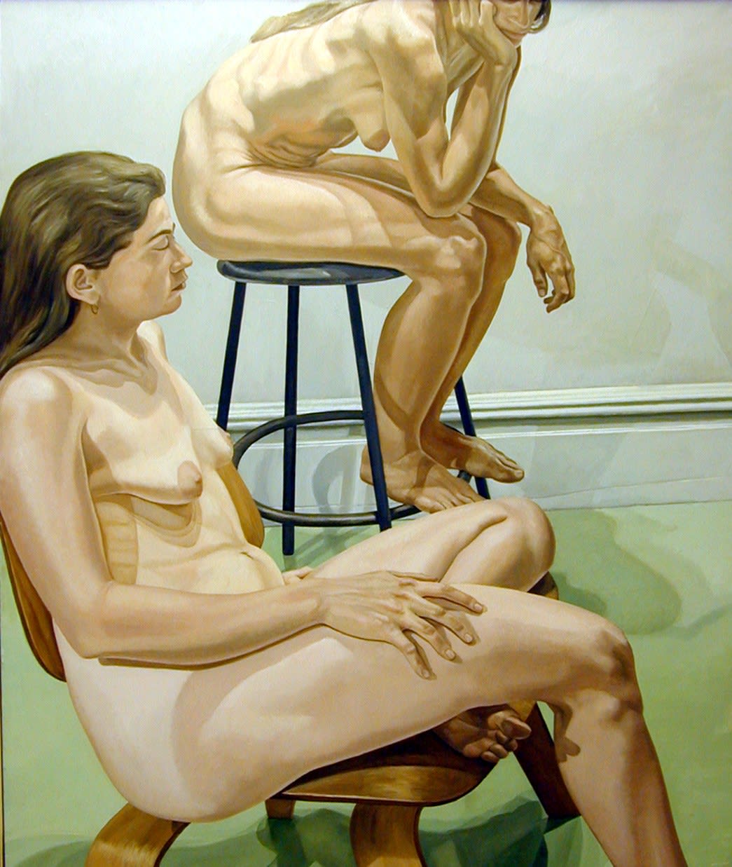 Philip Pearlstein, Two Seated Female Models, One on a Stool, 1971