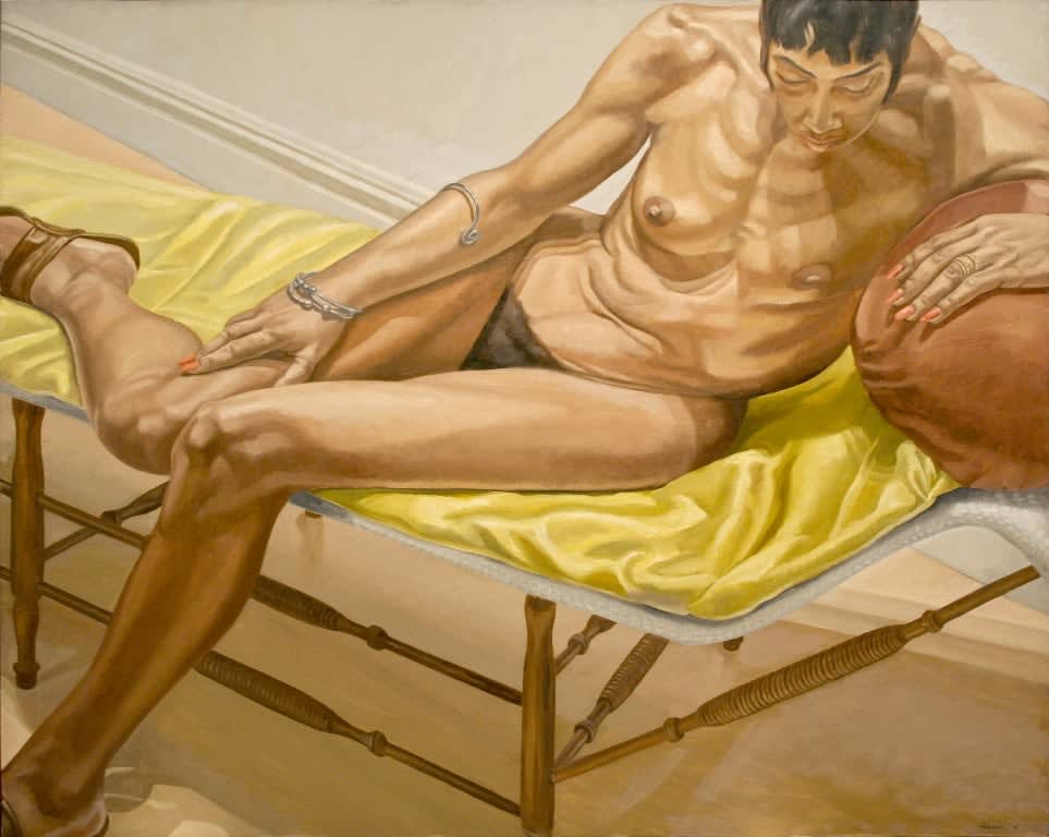 Philip Pearlstein, Reclining Female on Yellow Drape, 1969