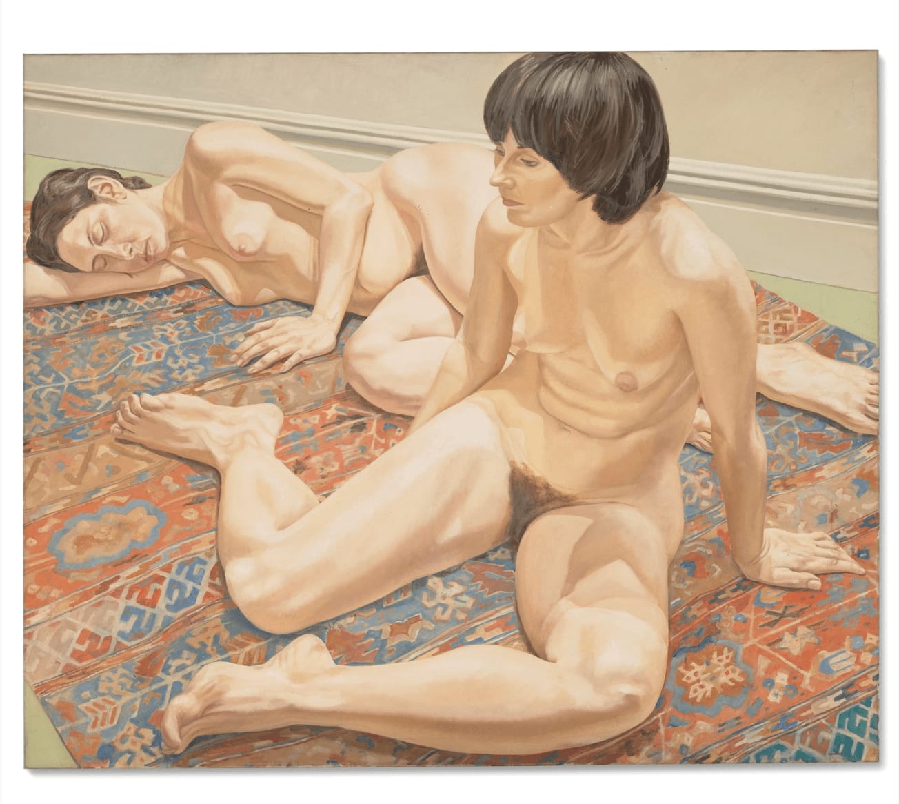 Philip Pearlstein, Two Female Nudes on Oriental Rug, 1971