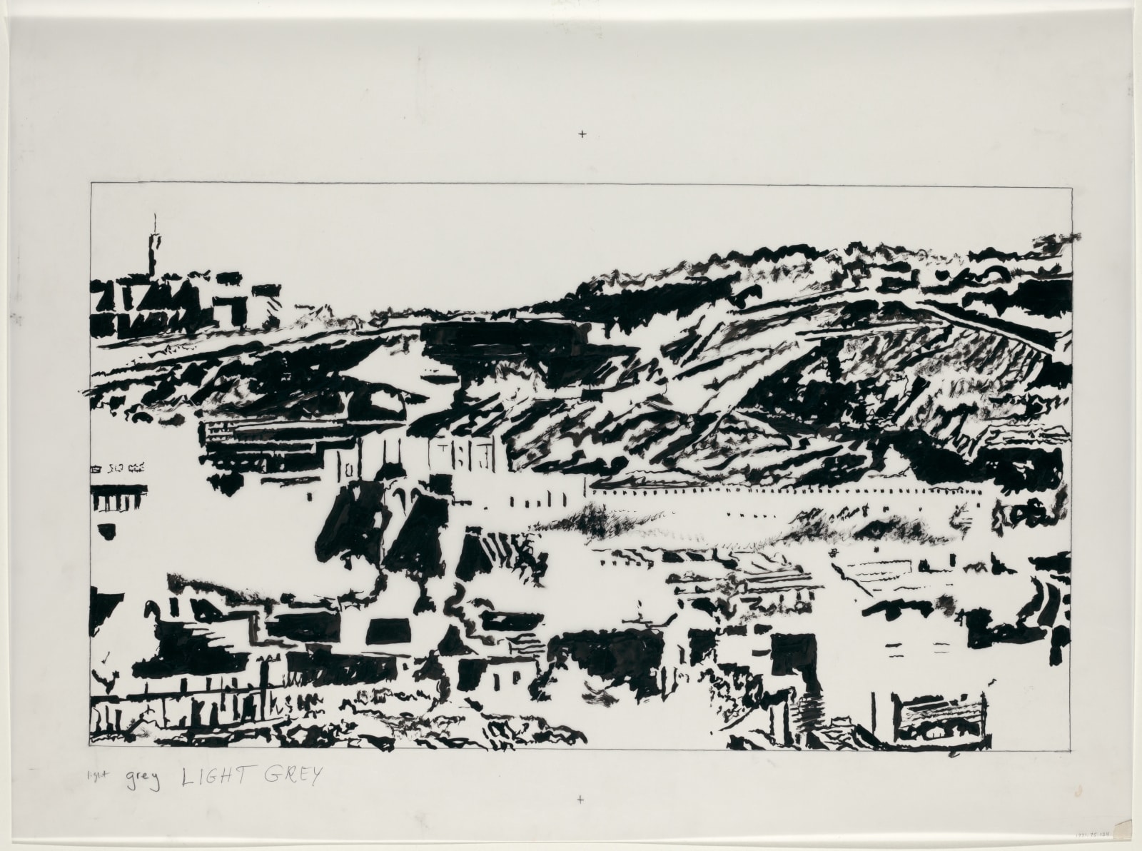 Philip Pearlstein, Drawing for "Jerusalem, Temple Mount", 1987